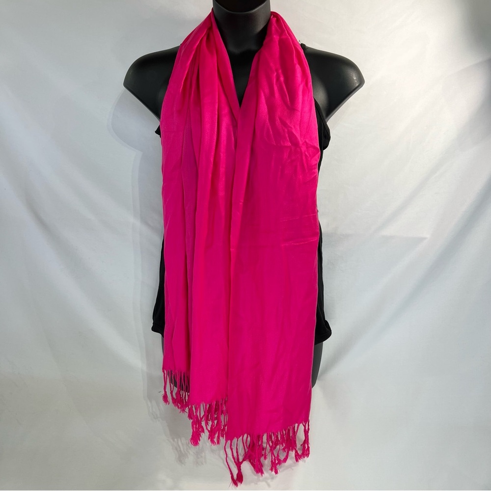 Pashmina Scarf Bright Hot Pink 100% Pashmina Festival Accessory